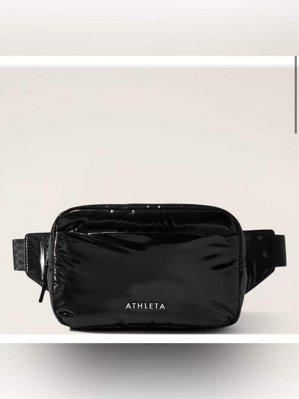 Athleta Black Patent Belt Bag